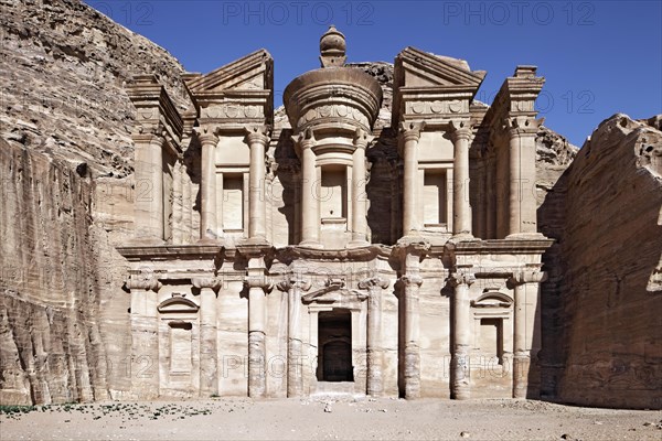 Ad Deir Monastery carved out of the rock on a high plateau