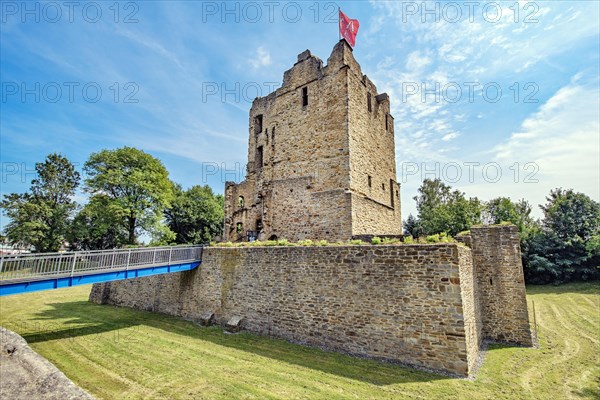 Ruin of partially reconstructed former moated castle Altendorf from the Middle Ages