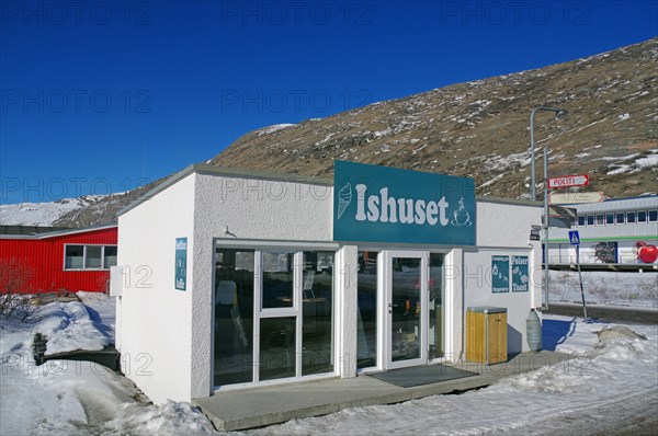 Street with ice cream shop