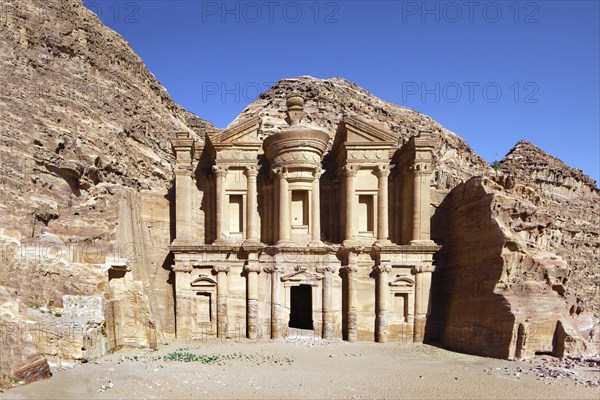 Ad Deir Monastery carved out of the rock on a high plateau