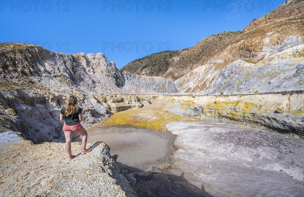 Young tourist at a crater