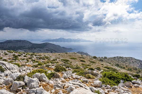 View over the island and coast to the sea