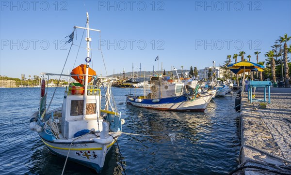 Blue and white fishing boats
