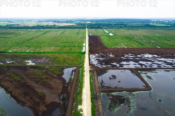 Peat extraction aerial photo