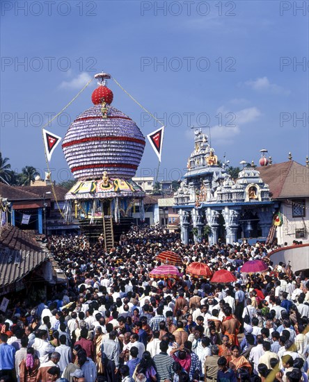 Chariot Festival During Choorna Utsav in Krishna Temple at Udupi