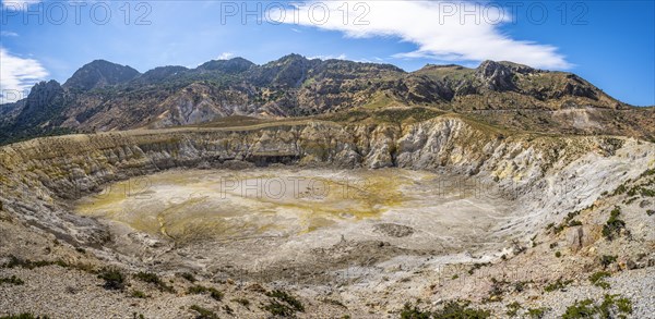 Caldera volcano with pumice fields