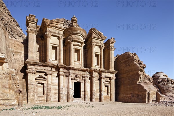 Ad Deir Monastery carved out of the rock on a high plateau