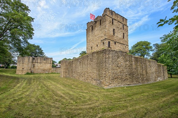 Ruin of partially reconstructed former moated castle Altendorf from the Middle Ages