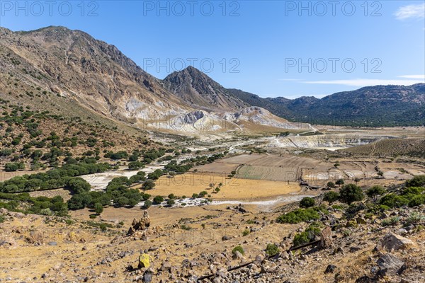 Caldera volcano with pumice fields