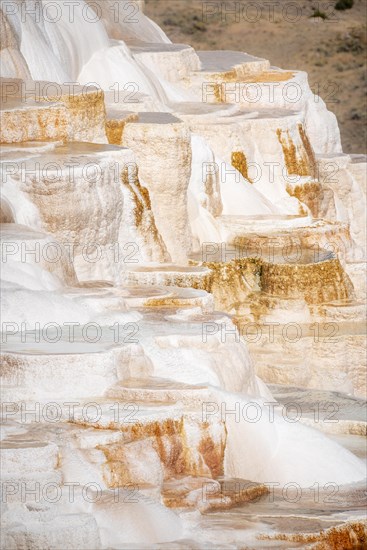 Sinter terraces with calcareous tuff deposits