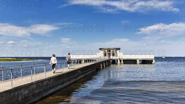 White cold bathhouse by the Baltic Sea