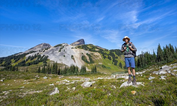 Hiker looking at camera