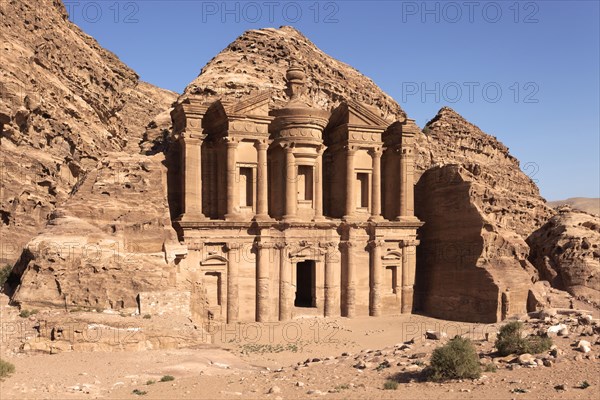 Ad Deir Monastery carved out of the rock on a high plateau