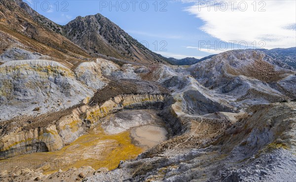 Caldera volcano with pumice fields