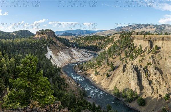 View from Calcite Springs Overlook on Canyon with Yellowstone River