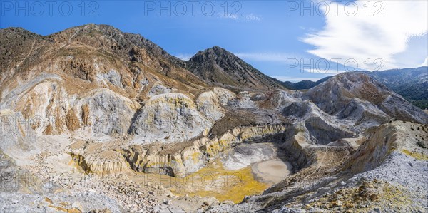 Caldera volcano with pumice fields