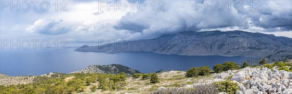 View over the island and coast to the sea