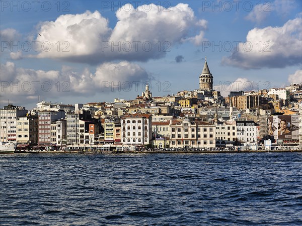 View across the Bosphorus to the Karakoey district with Galata Tower