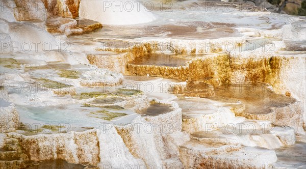 Sinter terraces with calcareous tuff deposits