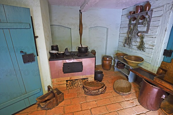 Kitchen from the 19th century in the Open Air Museum Lehde