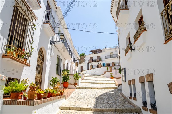 Picturesque town of Frigiliana located in mountainous region of Malaga