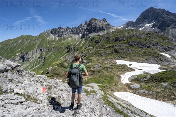 Hiker on hiking trail