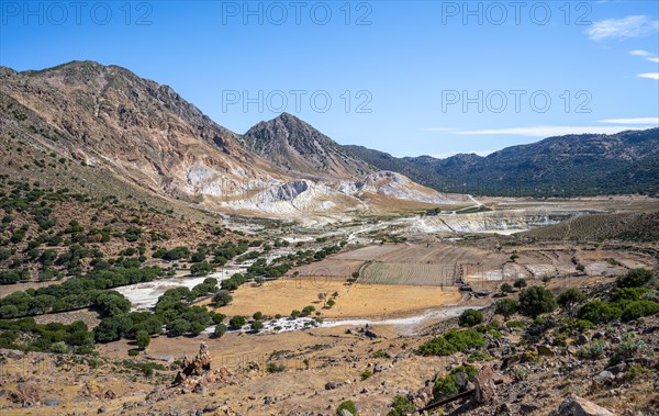 Caldera volcano with pumice fields