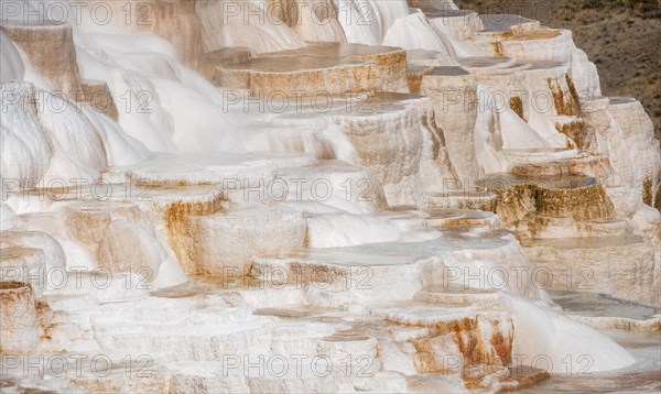 Sinter terraces with calcareous tuff deposits