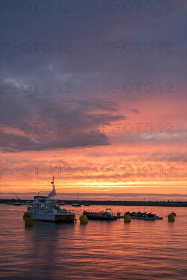 Sunset in the port of Saint-Malo