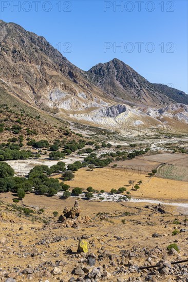 Caldera volcano with pumice fields