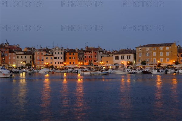 Evening atmosphere in the harbour of Rovinj
