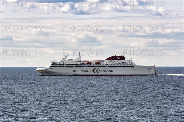 Ferry of the Swedish shipping company Destination Gotland on the way to Visby