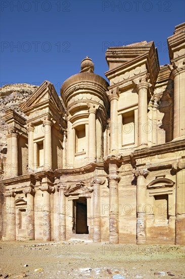 Ad Deir Monastery carved out of the rock on a high plateau