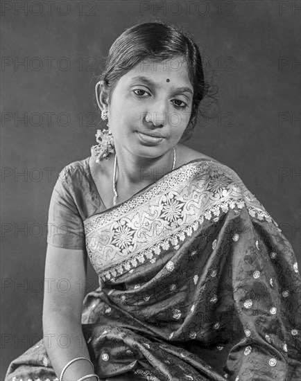 South Asian Indian women in silk saree