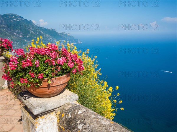 View from the Terrazza dell'Infinito of Villa Cimbrone on the Gulf of Salerno