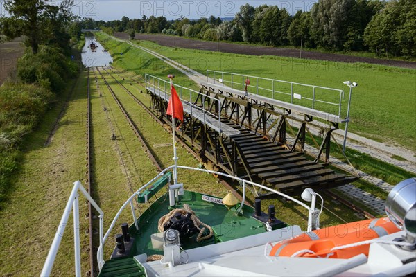 Ship Ostroda and transport carriages