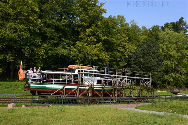 Ship on transport wagon