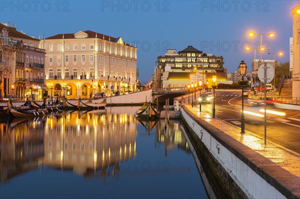 Moliceiros moored along the main canal