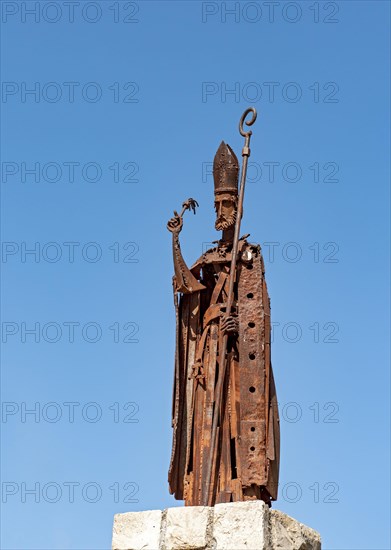 Statue of St. Gregory (San Gregorio) outside Town Hall of El Castell de Guadalest