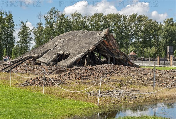 Ruined gas chamber at Auschwitz II-Birkenau concentration camp