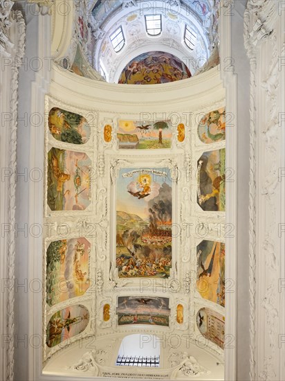 Ceiling frescoes in the aisle of St Catherine's Church