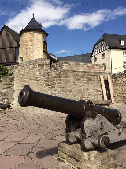 Historical cannon on stand