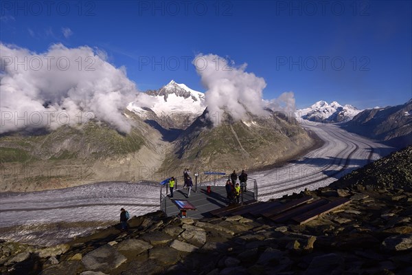 Eggishorn spectator terrace with view of the Great Aletsch Glacier