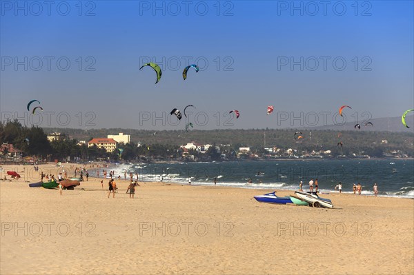 Kite surfing on the beach