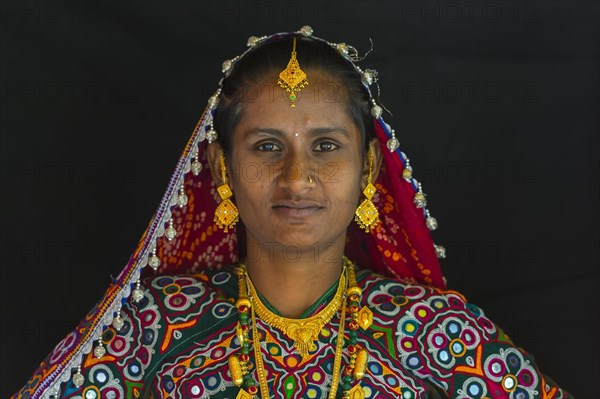 Ahir woman in traditional colorful cloth