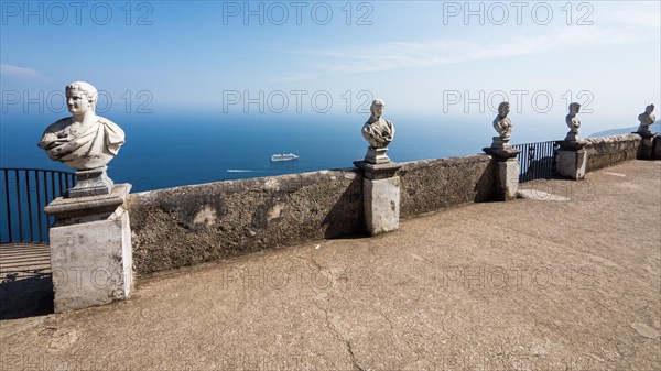 Marble busts on the Terrazza dell'Infinito of Villa Cimbrone