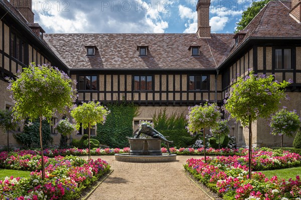 The Narcissus Fountain in the garden of Cecilienhof Palace in Potsdam