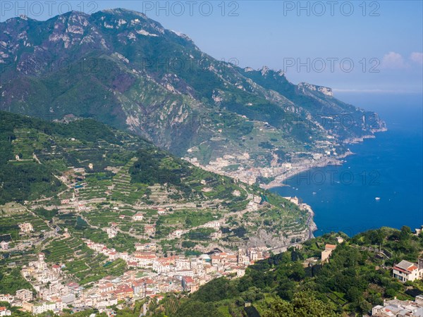 View from the Terrazza dell'Infinito of Villa Cimbrone on the Gulf of Salerno