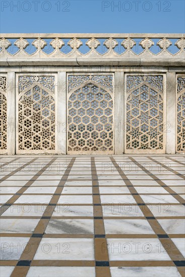 Marble floor and ornate fence