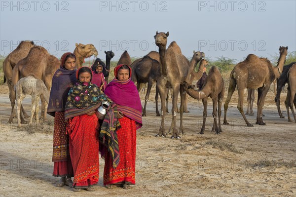 Fakirani woman in traditional dress with a water jug